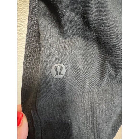 Lululemon Athletica Black Jogger Pants W/ Drawstring Waistband & Ribbed Side Pan - Picture 4 of 7